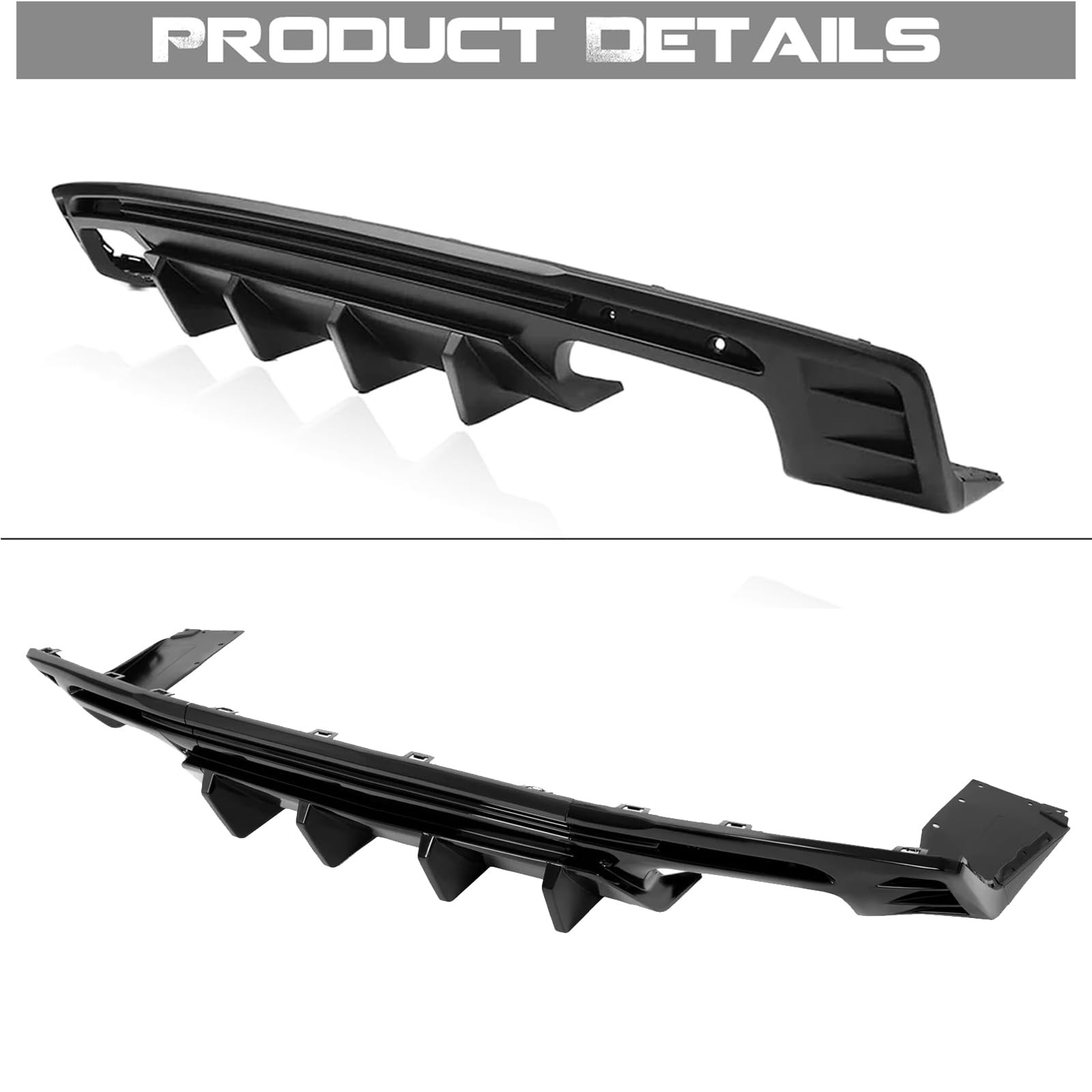 Rear Bumper Diffuser for 2016-2025 Camaro Coupe Convertible Glossy Black