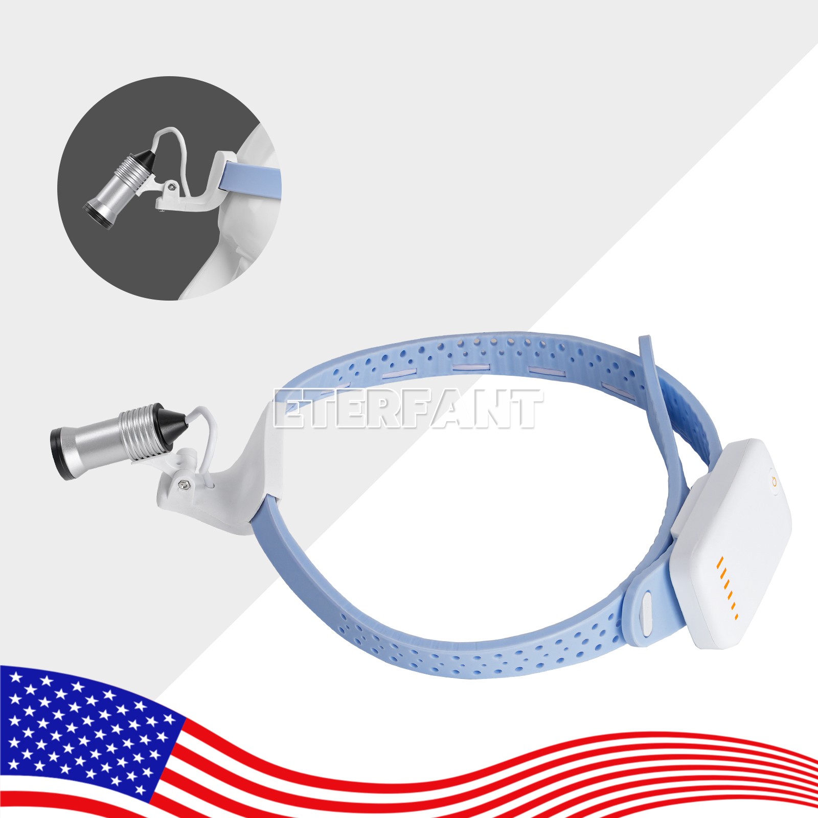 Dental 5/10W LED Headband Headlight Lamp/Wireless 3.5X Binocular Loupe Headband