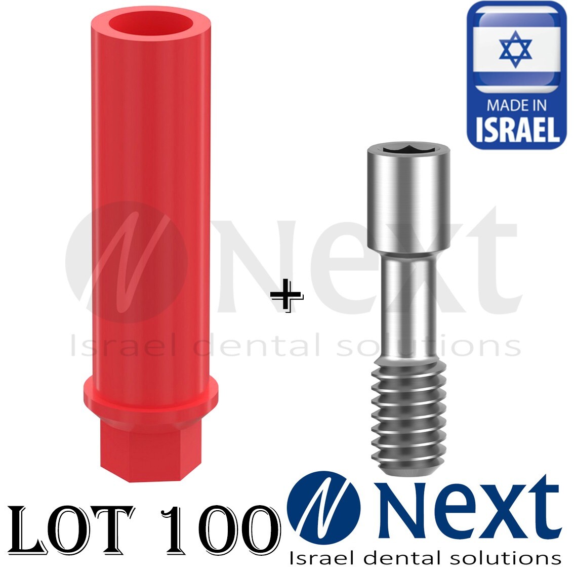 Lot X 100 Dental Plastic Castable Abutment hex screws included