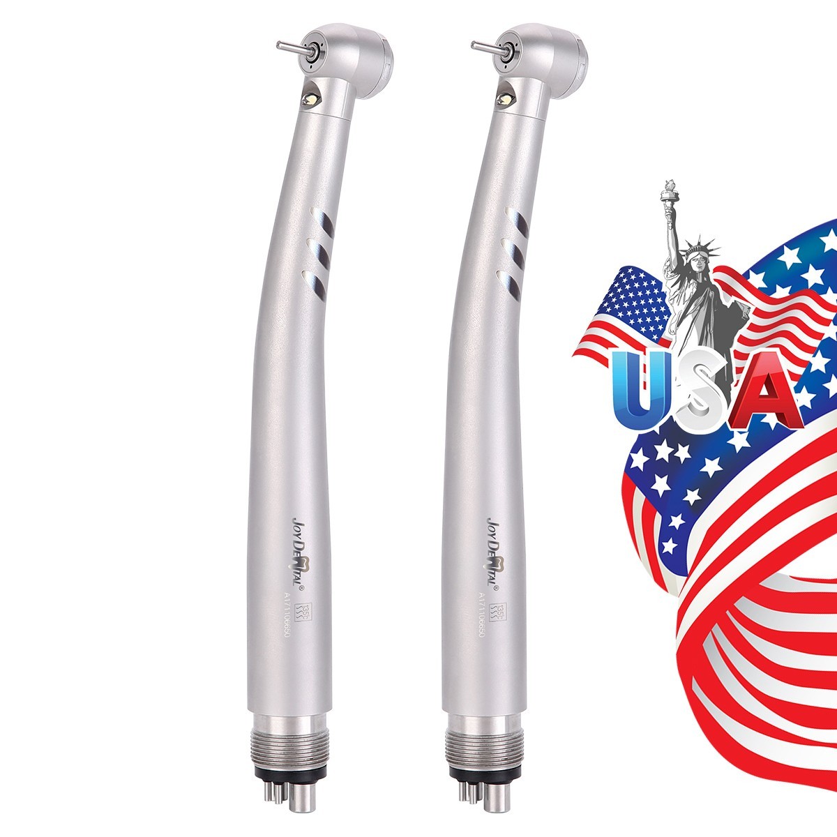Dental Fiber Optic LED E-generator High Speed Handpiece 4 Holes M4 Air Turbine