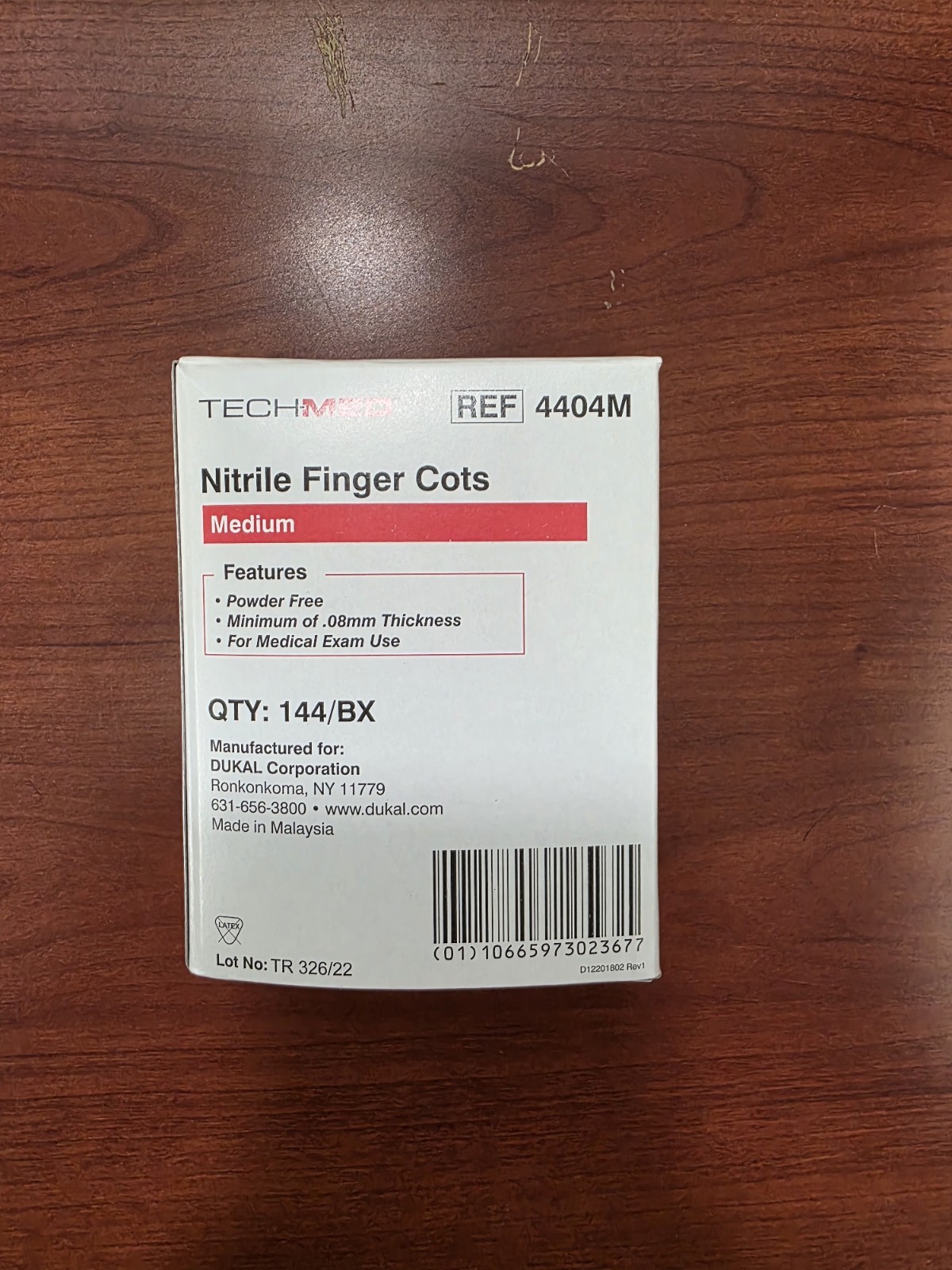 Tech-Med Nitrile Finger Cots Medium Disposable 144/Bx
