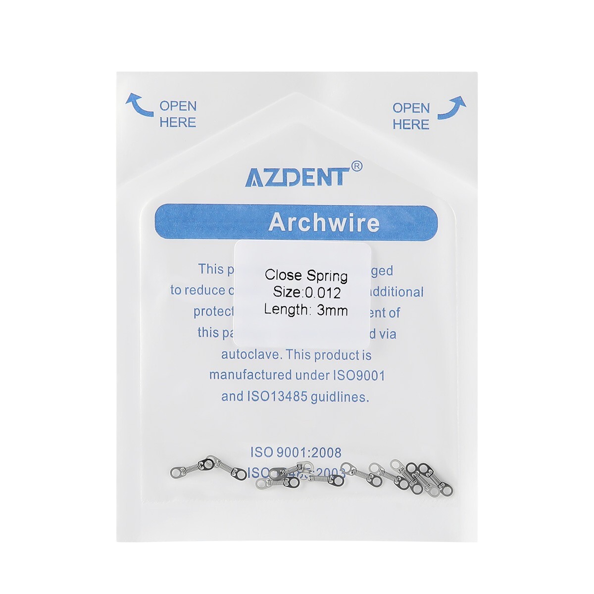 AZDENT Orthodontic Dental Closed Coil Spring 0.010″ 0.012″ 10pcs/Pack 6/9/12mm