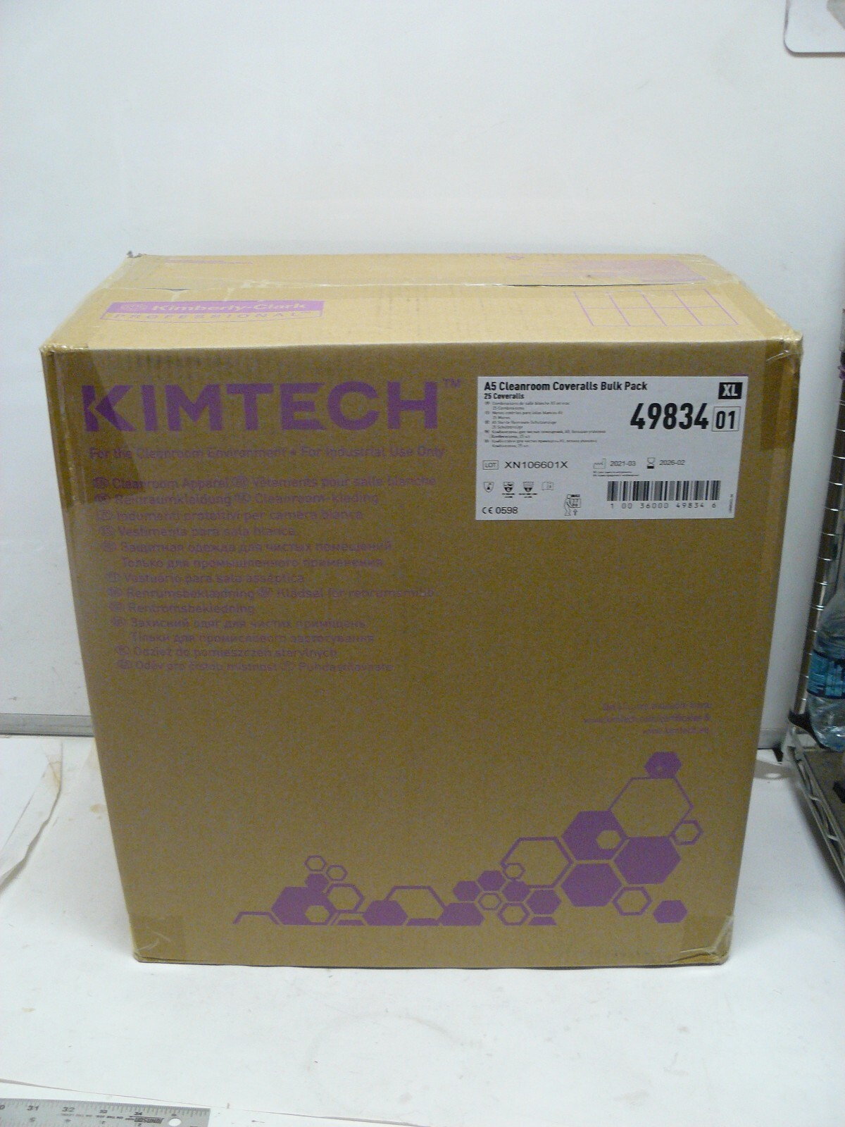 Kimberly Clark Kimtech 49834 A5 Cleanroom Coveralls XL X-LARGE Bulk Pack 25/Case