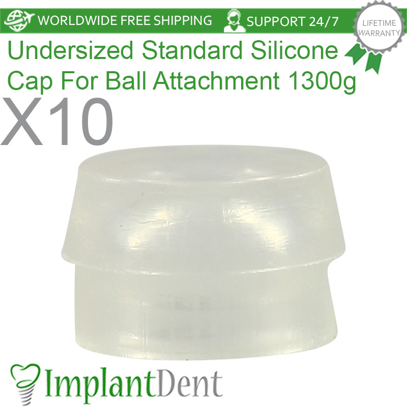 10x Dental Undersized Standard Silicone Caps For Ball Attachment 1300g