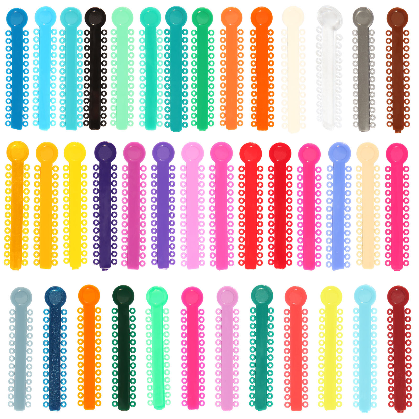 1040 pcs Dental Orthodontic Ligature Ties Elastic Bands for Brackets 43 Colors