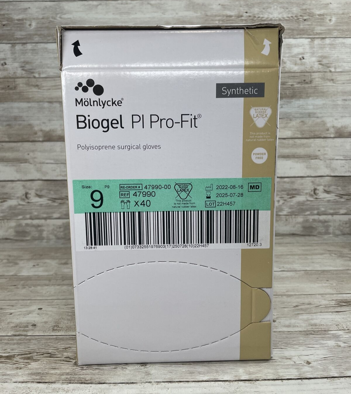 Molnlycke Biogel PI Pro-Fit Polyisoprene Surgical Gloves, Size: 9 Exp: 07/25