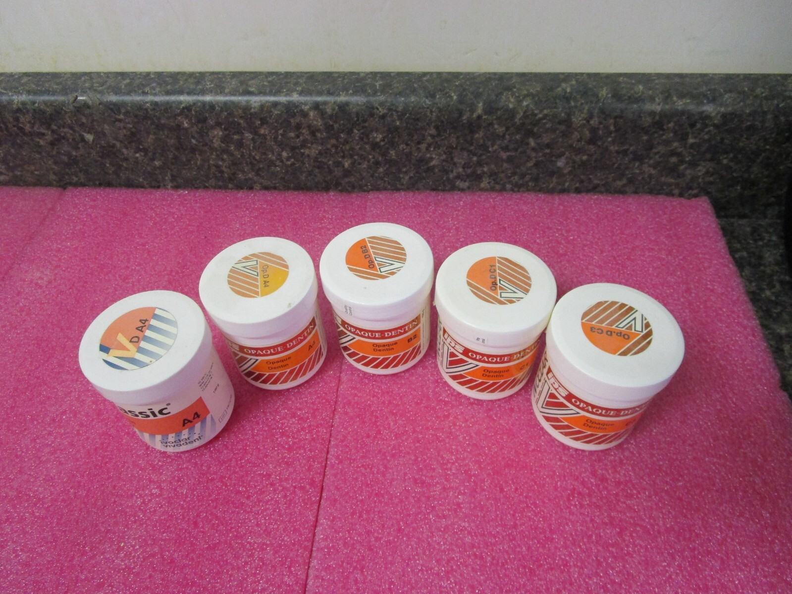Qty (5) Approximately 50% Full Ivoclar IPS Opaque Dentin Metal Ceramic & Refill