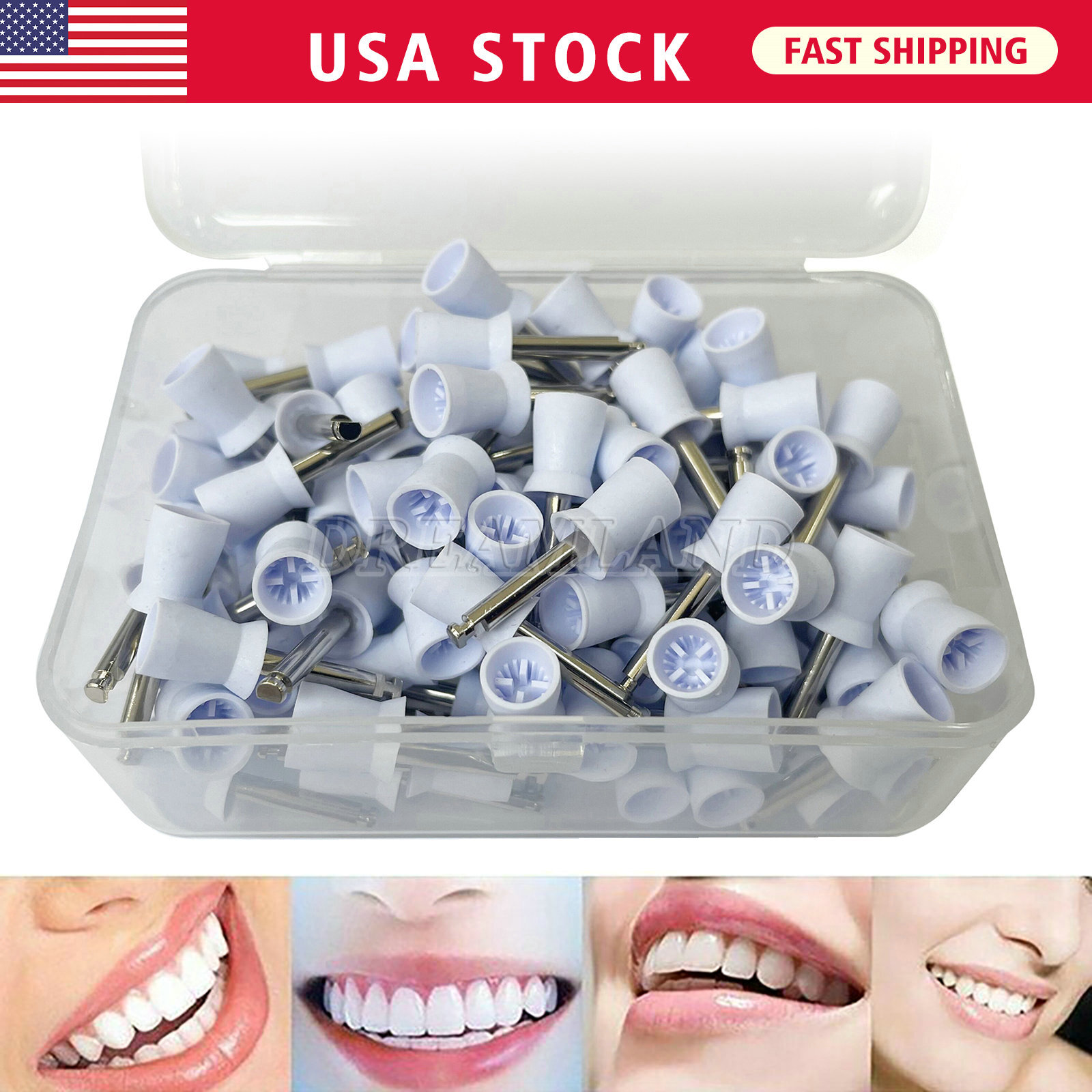 100pc Dental Latch Prophy Polishing Cup Cups For Contra Angle Handpiece Firm