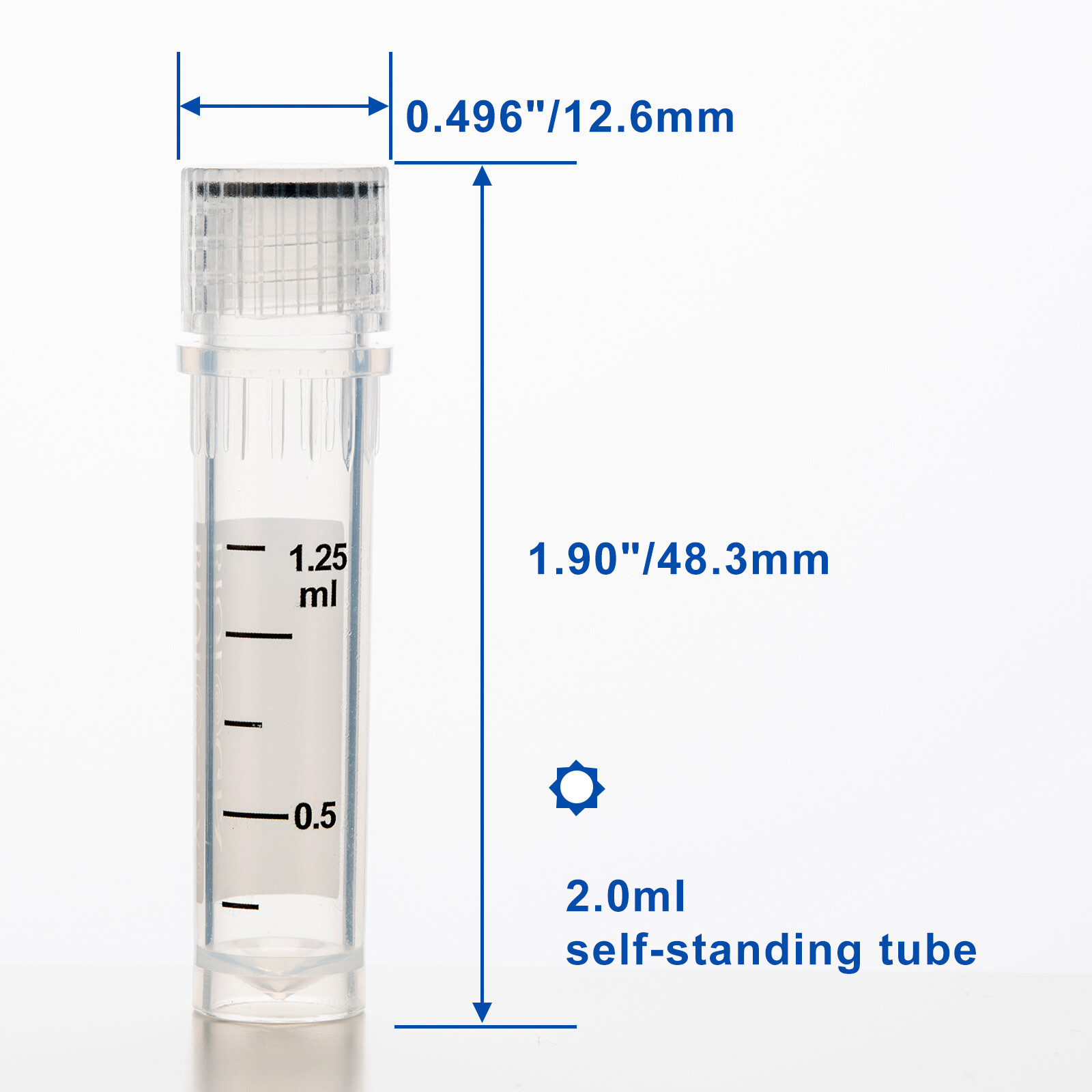 50/500/2000 Pcs 2ml Cryogenic Vials, Lab Vials for Low Temperature Storage
