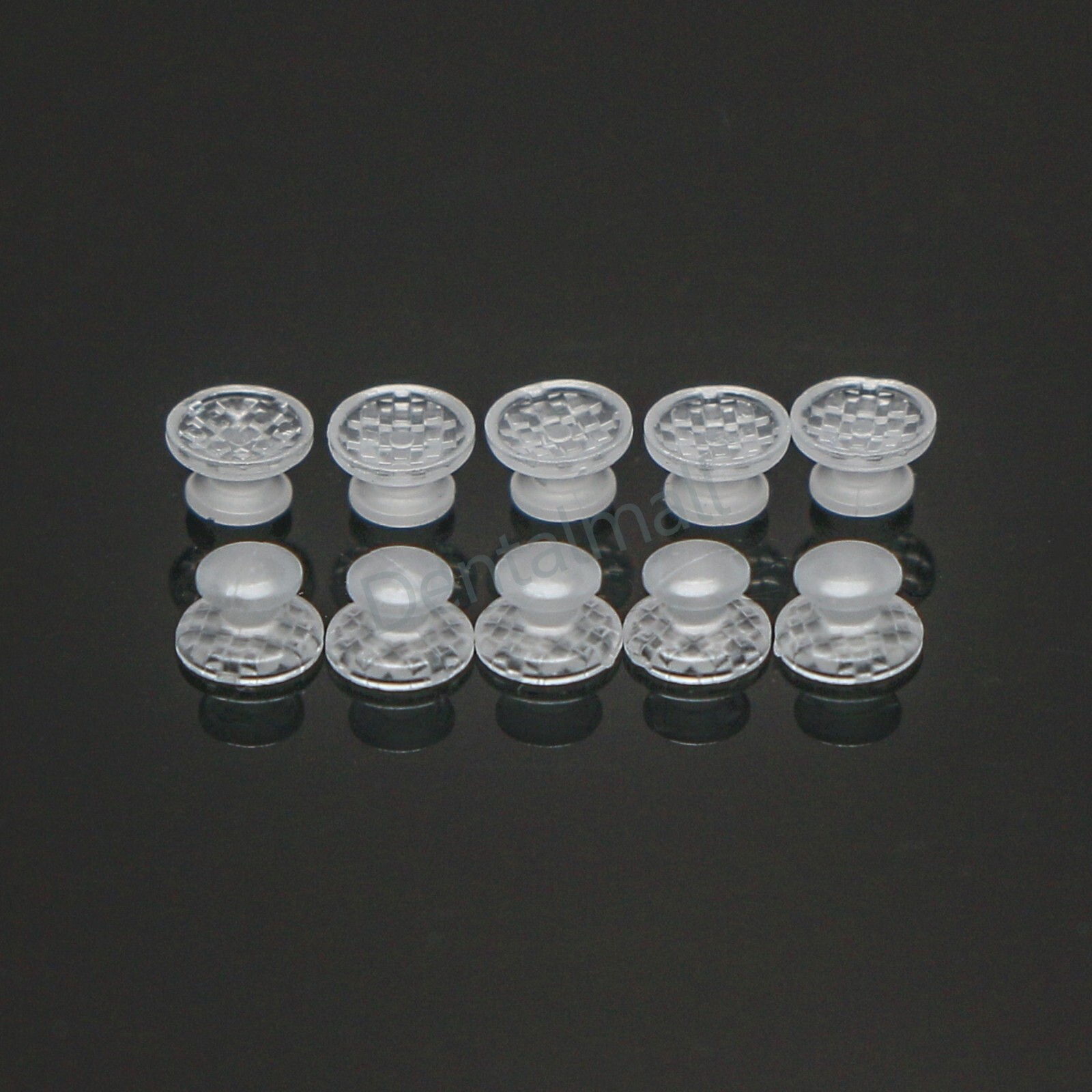 Dental Orthodontic Bondable Clear Ceramic Lingual Button Round Rectangular Base