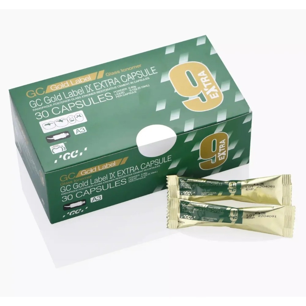 GC FUJI 9 GP EXTRA GIC Cement Posterior Dental Restorative 30 Capsule Pack