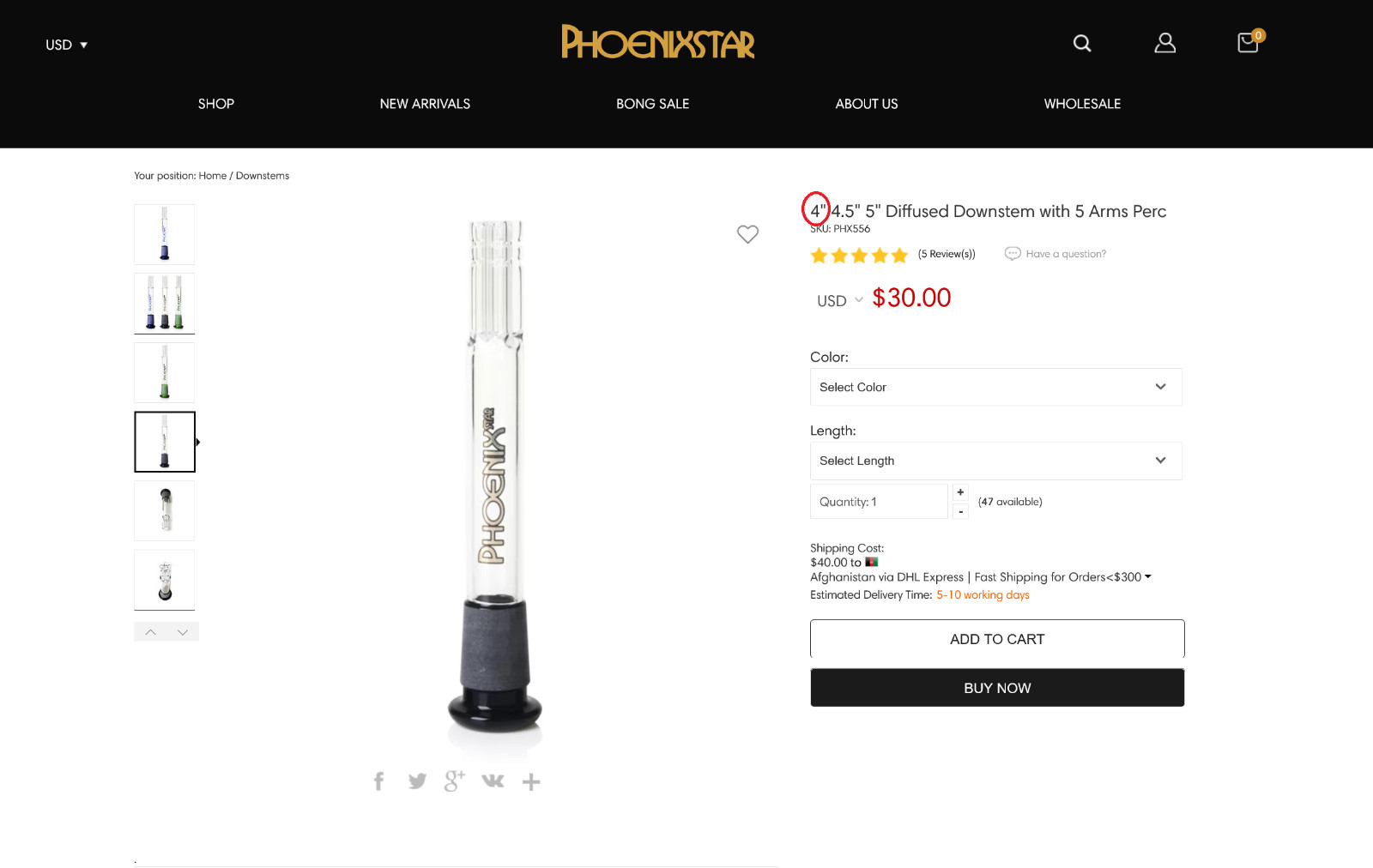 Phoenix 4” Diffused Downstem Phoenix 2023