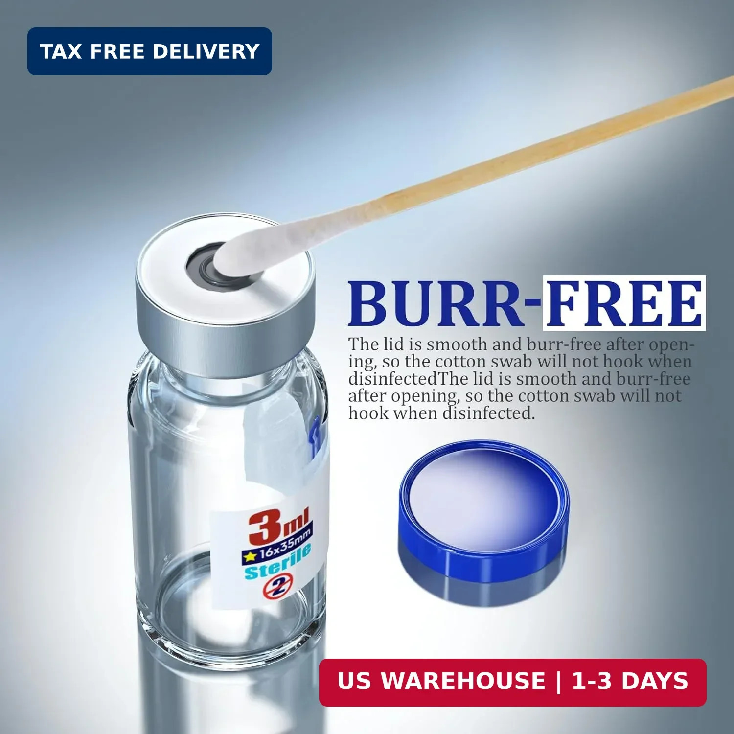 Ks-Tek Sterile Empty Vials with Self Healing Injection Port,with Flip Off Alumin