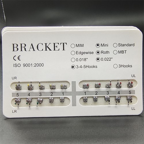 20Pcs/Set Dental Orthodontic Brackets Braces Metal Mini Roth.022 Hooks 345