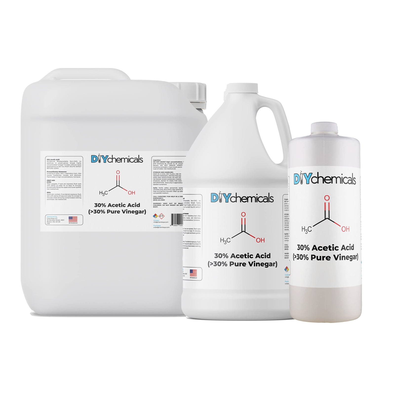 DIYChemicals 30% Acetic Acid Solution – Industrial Grade, Highly Concentrated