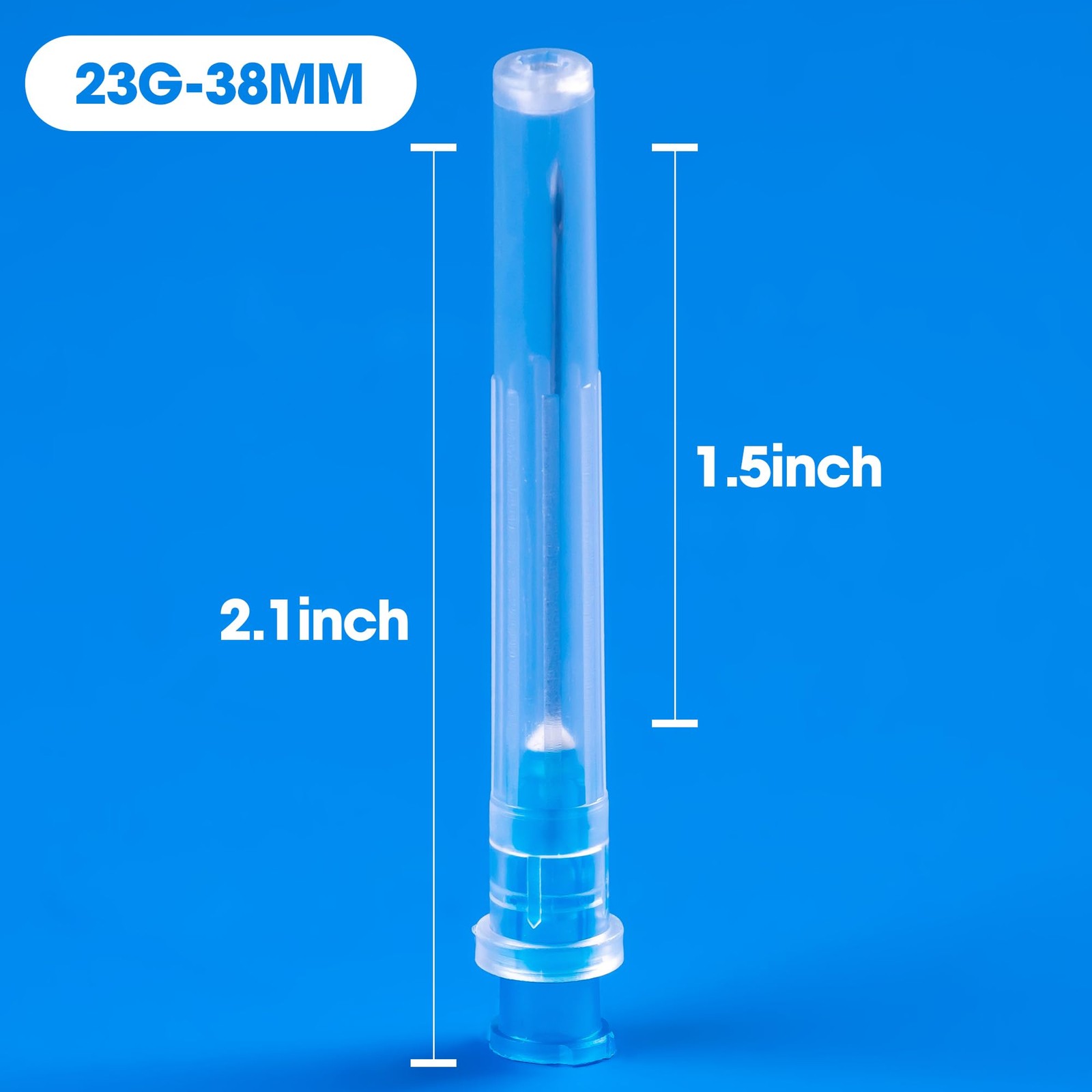 Meterbox 100 Pack 23 Ga 1.5 inch Disposable Needles with Caps for Scientific …