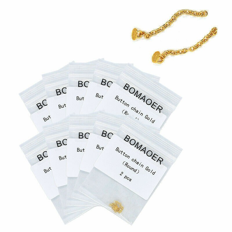 1-100×Dental Orthodontic Button Chains Lingual Chain Gold Plated Round 2pcs/pack