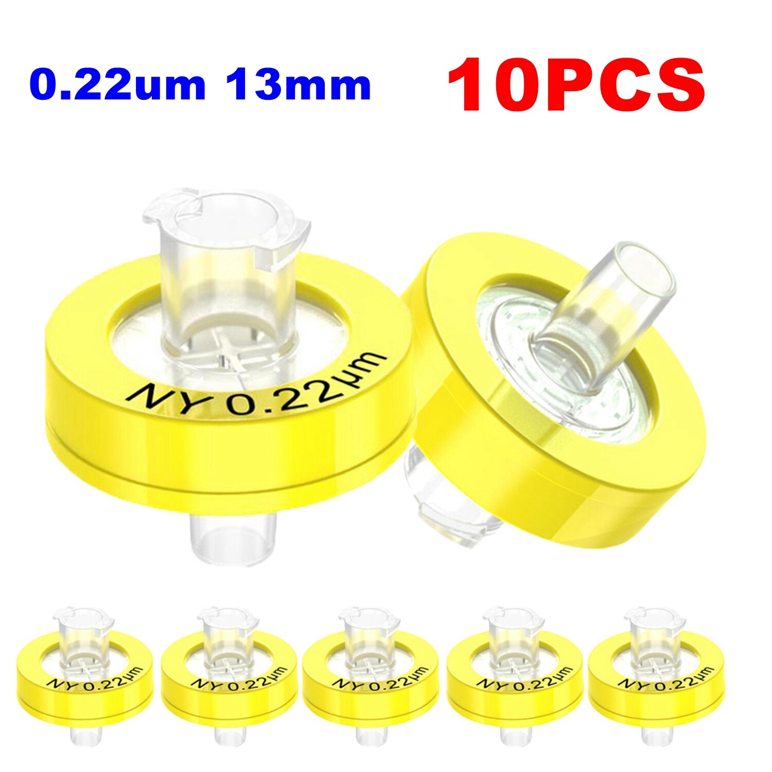 Nylon Syringe Filter 13mm0.22μm Hydrophilic Disposable 100PCS Filter Hydrophilic