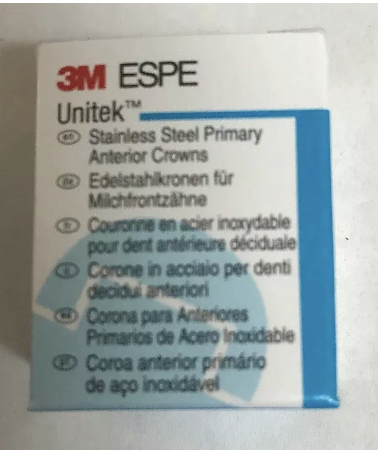 3M ESPE 907031 Unitek Steel Primary Anterior Crowns #1 Upper Right Lateral 5/Pk