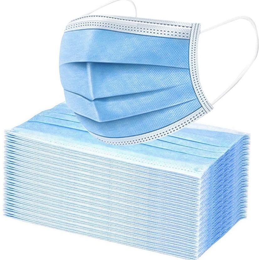 300 Pcs Blue Disposable Face Cover 3-Ply Filter Breathable Earloop Masks