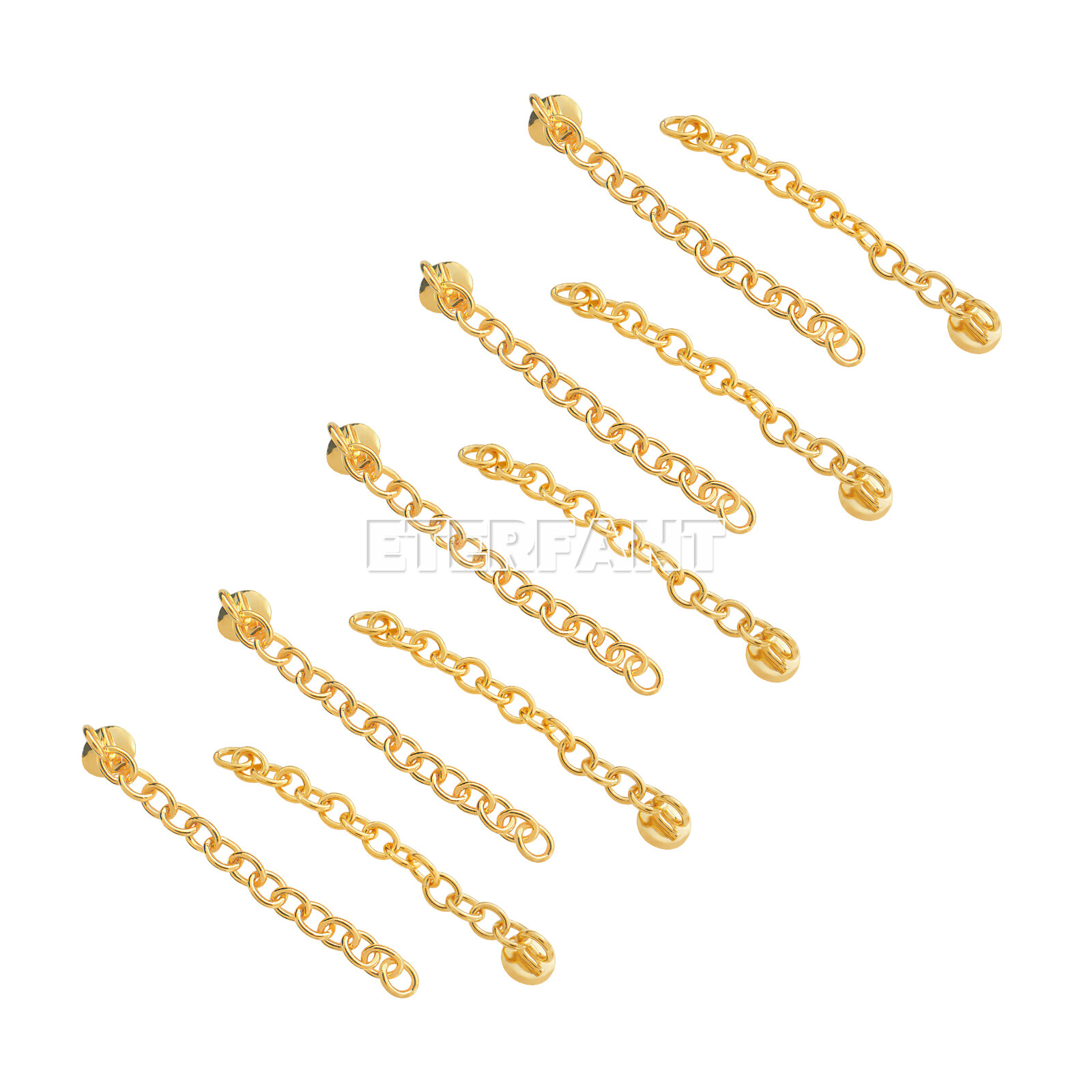 ETERFANT Dental Orthodontic Lingual Button Chains Round Base Plated Silver/Gold