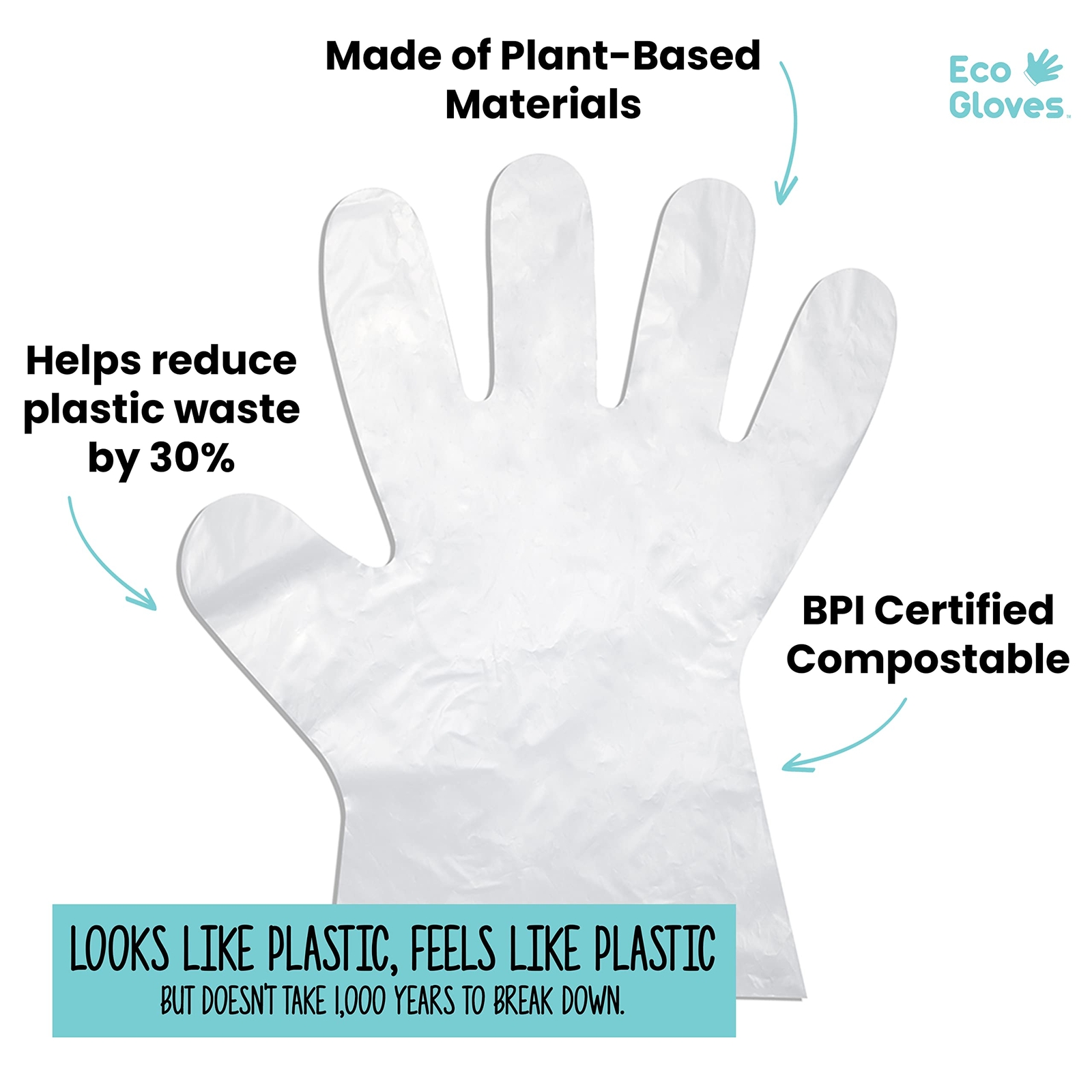 Plantbased Compostable Ecofriendly Gloves For Food Prep & Cleaning