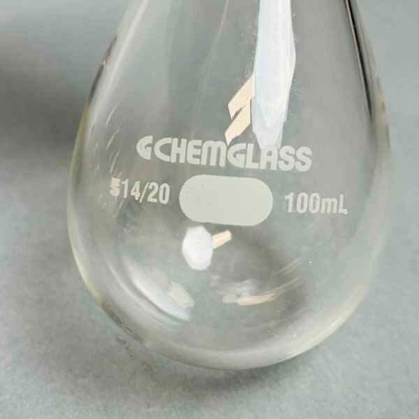 Chemglass 100 ml Single Neck Evaporating Flask 14/20 Outer Joint Set of 6