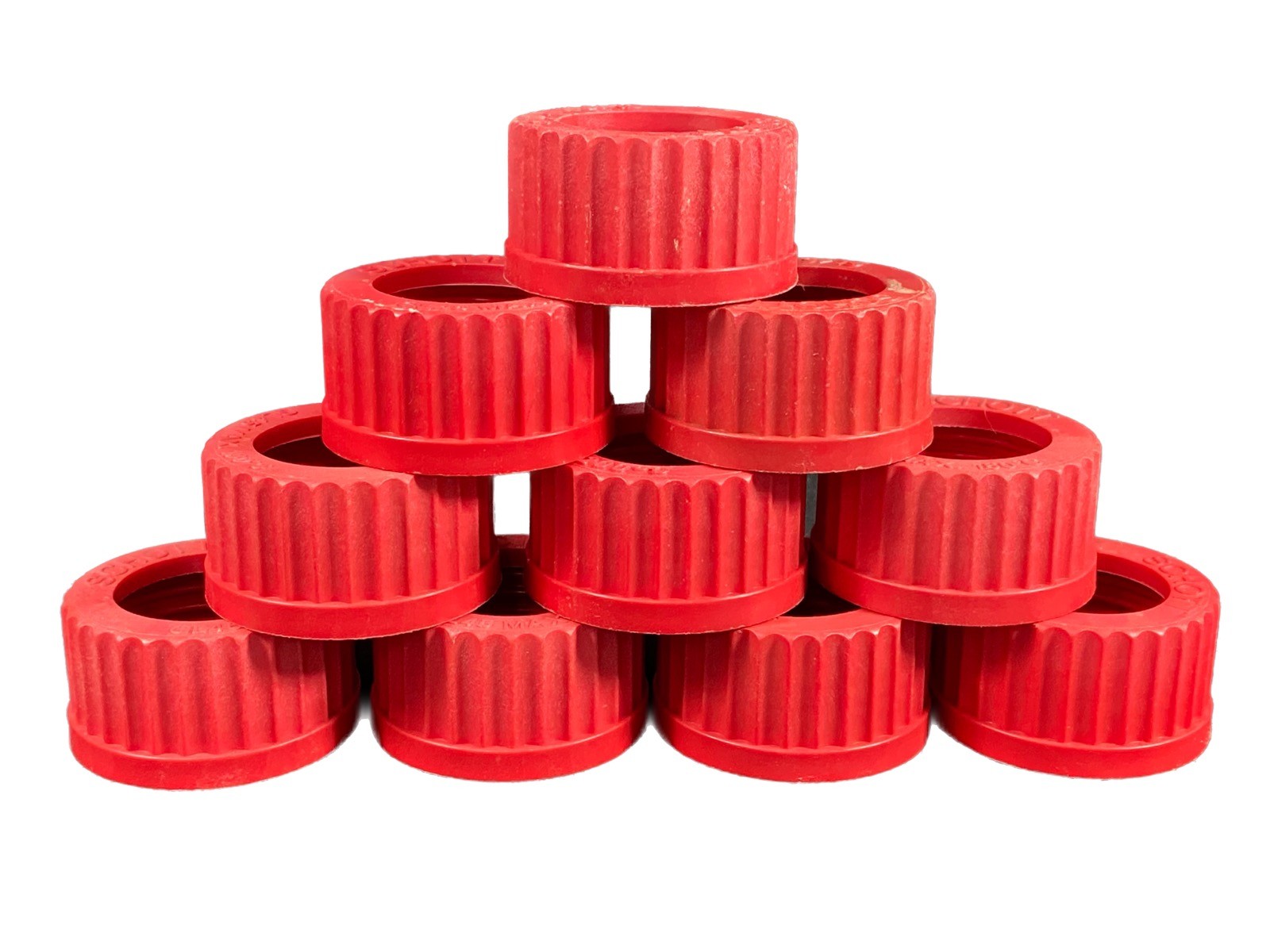 SCHOTT DURAN PBT Red Open Top High Temperature GL 45 Screw Cap 292271007 (10/Pk)