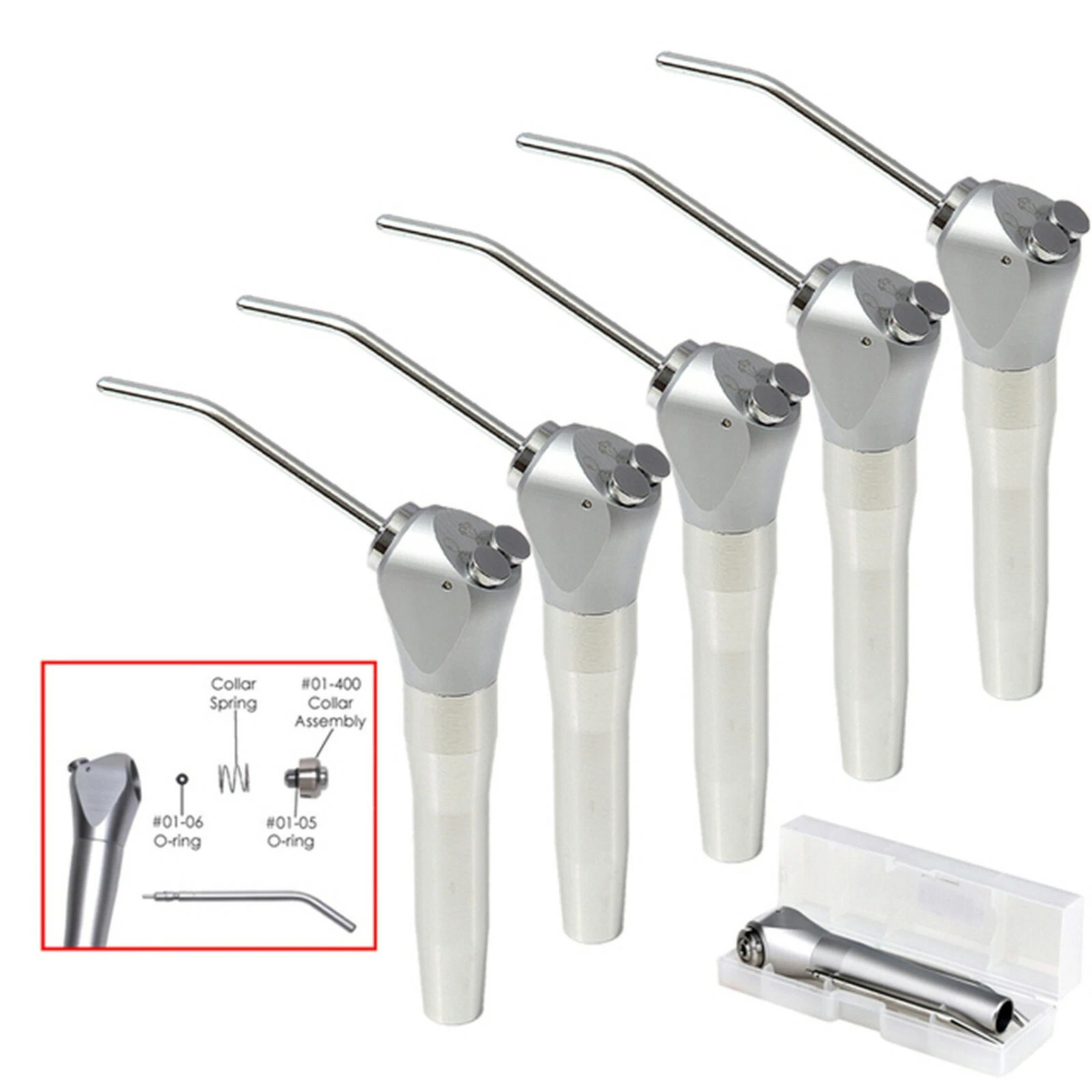 5Pcs Dental 3-Way Triple Syringe Air Water Spray Handpiece with Autoclave Nozzle