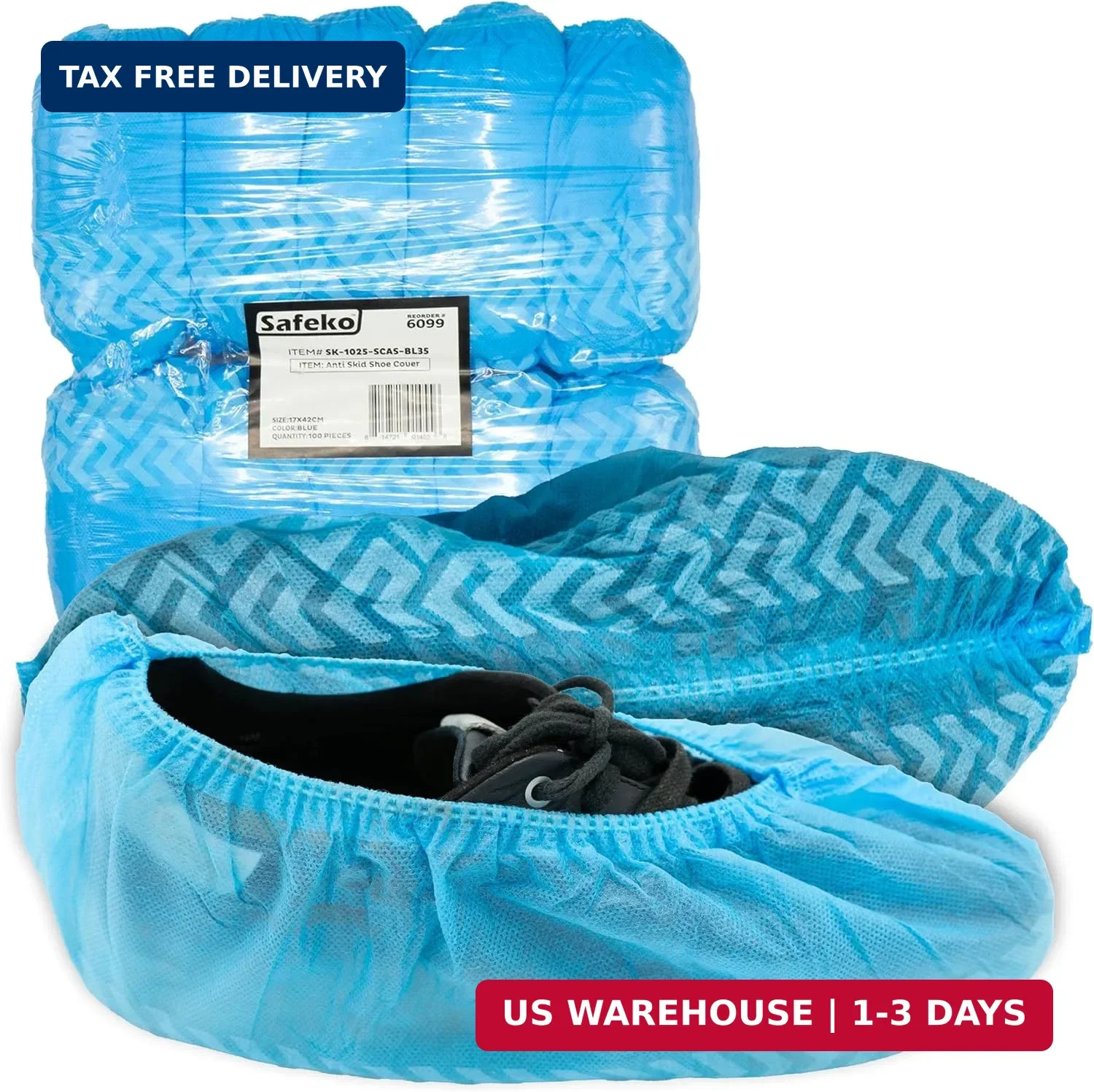 Premium Disposable Boot & Shoe Covers Booties, Durable, Non-Slip, Non-Toxic, Rec