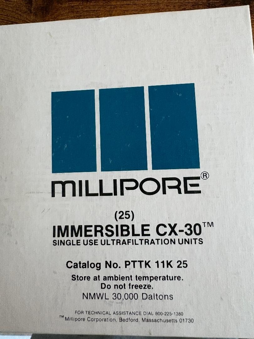 Millipore PTTK 11K 25 Immersible CX-30 Ultrafiltration Units 25ct NOS Open Box