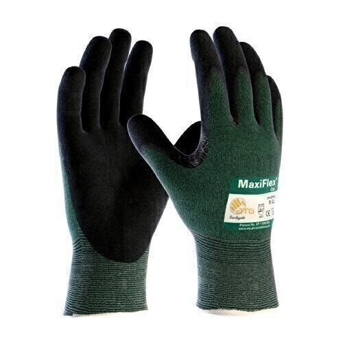 MaxiFlex 34-8743 Cut Resistant Nitrile Coated Work Gloves with Green Knit…