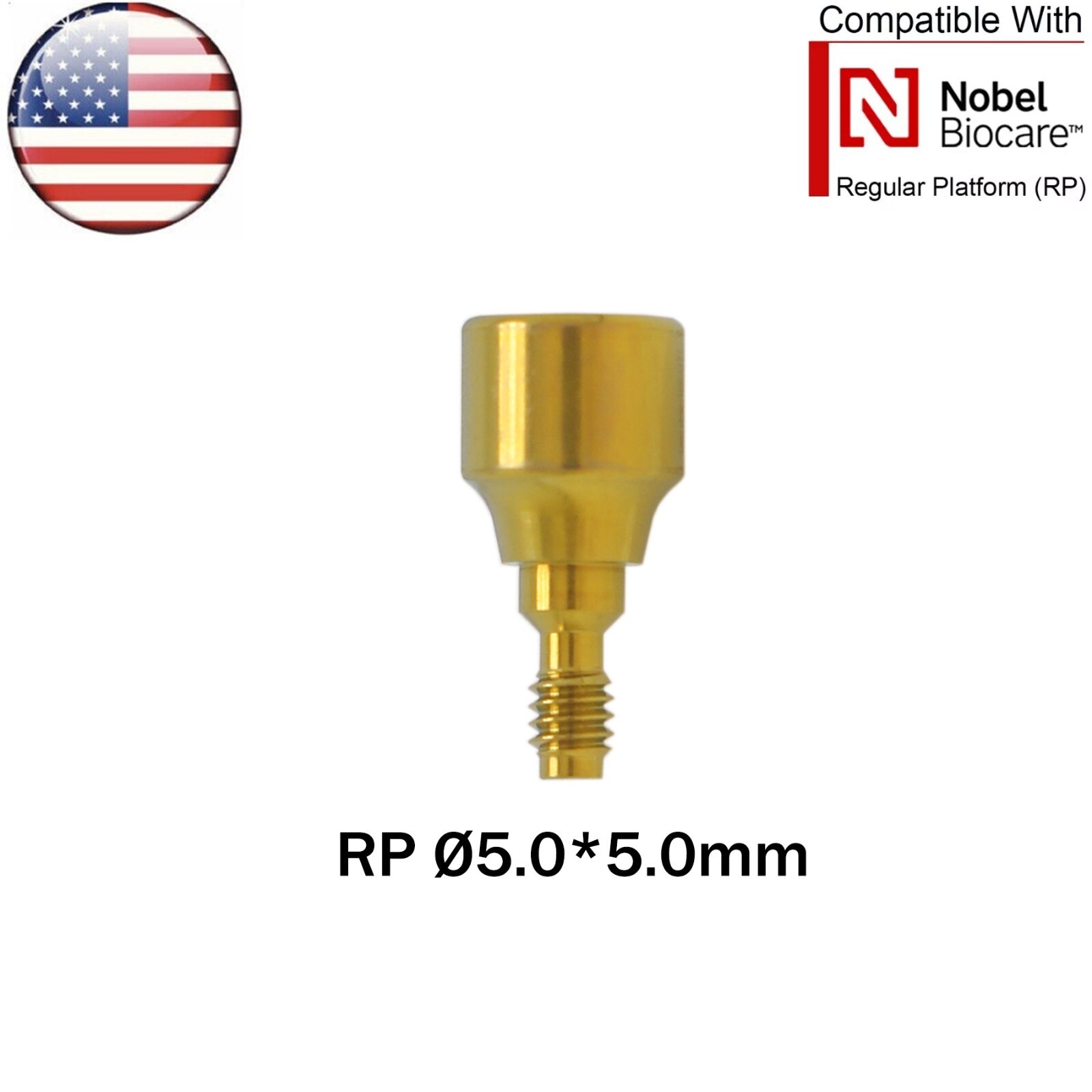 US Dental Healing Abutments Cap RP ∅3.6/5.0/6.0 H3/5/7mm fits Nobel Biocare