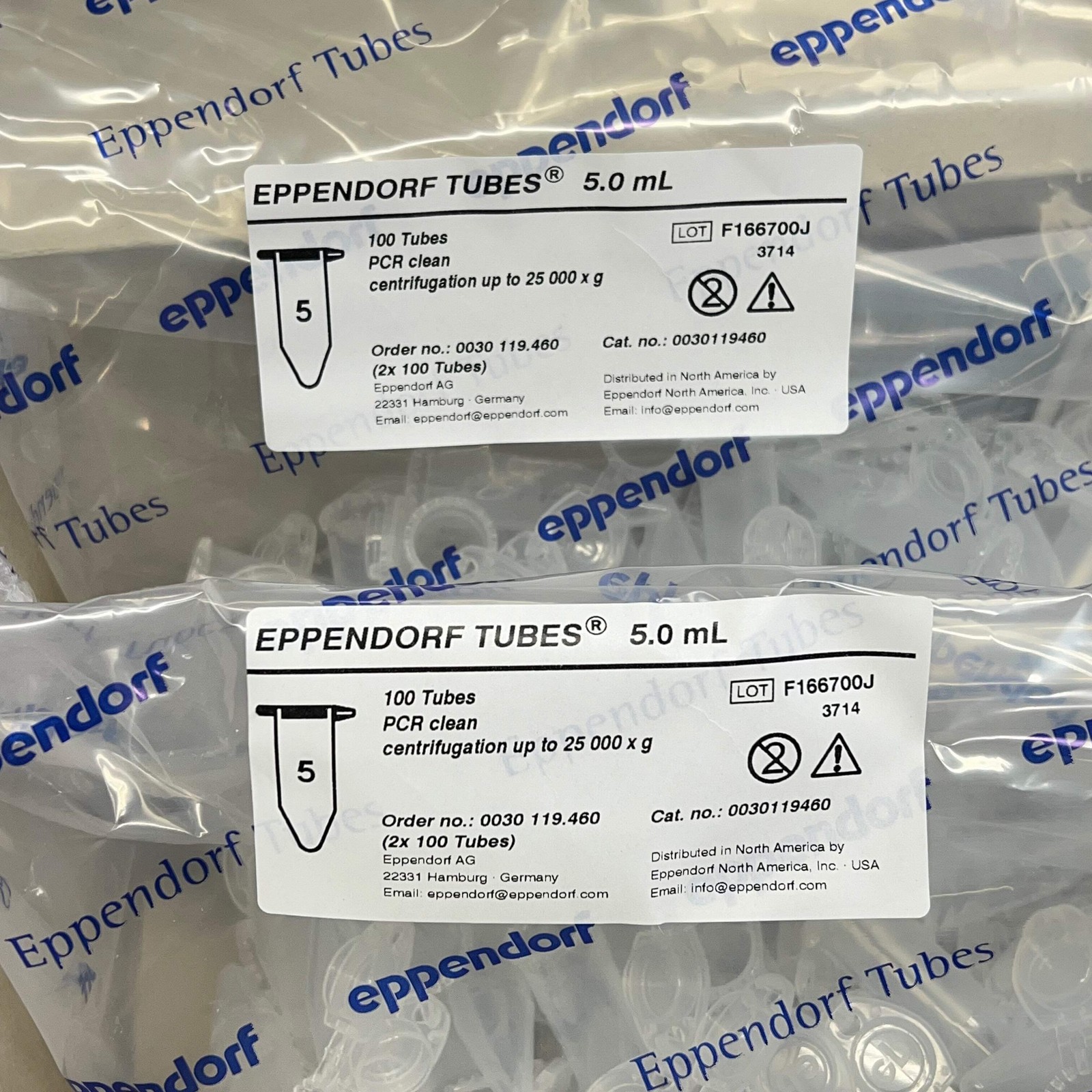 EPPENDORF TUBES (200 PACK) Snap Cap Microtube Pcr Clean 5.0 mL Clear