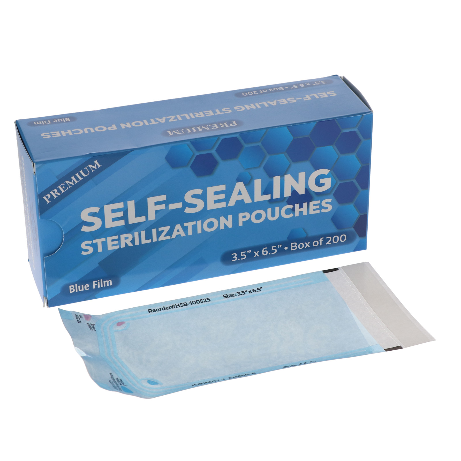 House Brand Dentistry 100525 Self-Sealing Sterilization Pouches 3.50″x6.5″ 200Bx