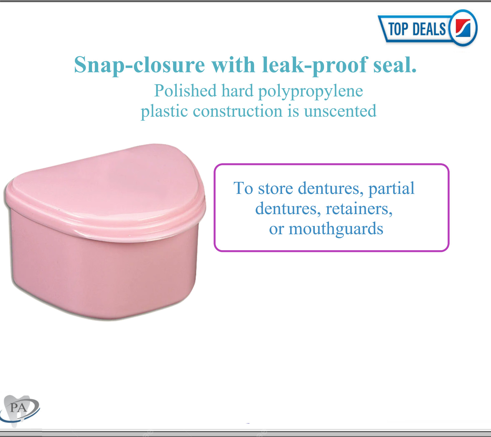 Dental Denture Box with Mini Denture Brush Denture Case Carrier , 4W», Assorted
