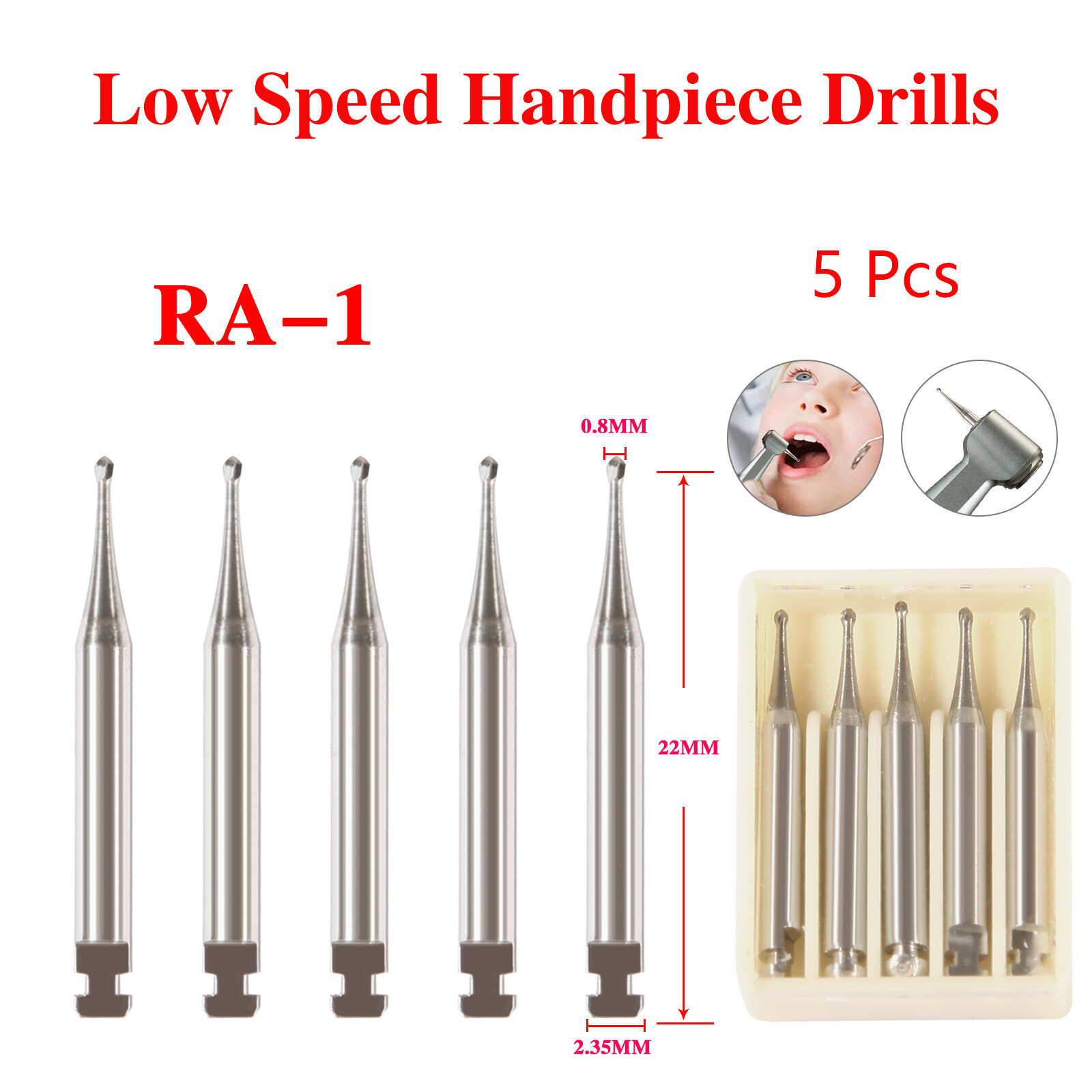 Dental Tungsten Steel Carbide Burs RA 1-8 /Slow Speed Contra Angle Handpiece SS