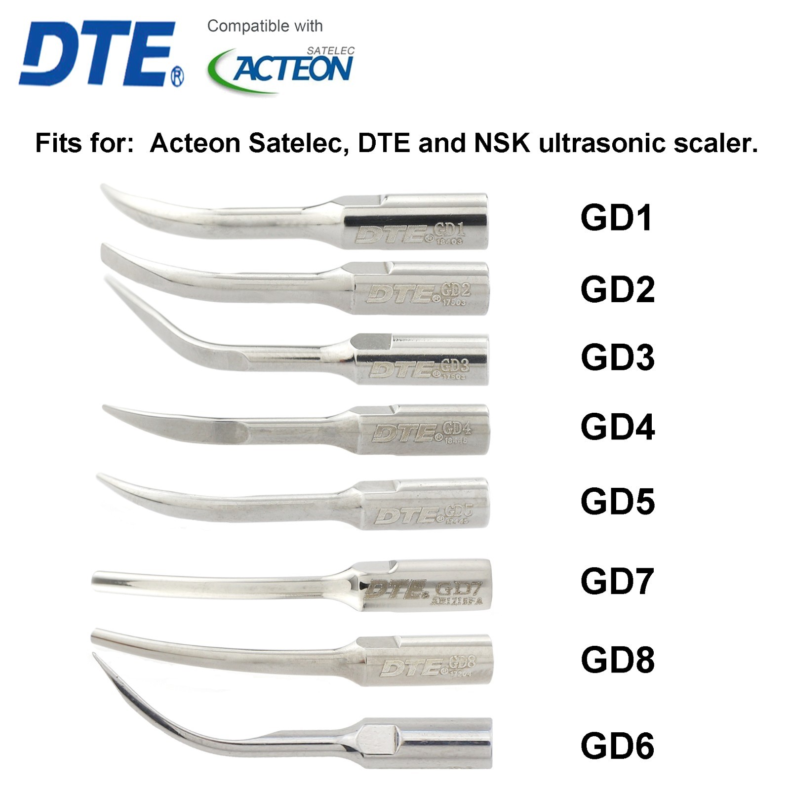 Woodpecker DTE Scaler Tip Perio Piezo Tip Endo Root Canal Kit fit ACTEON Satelec