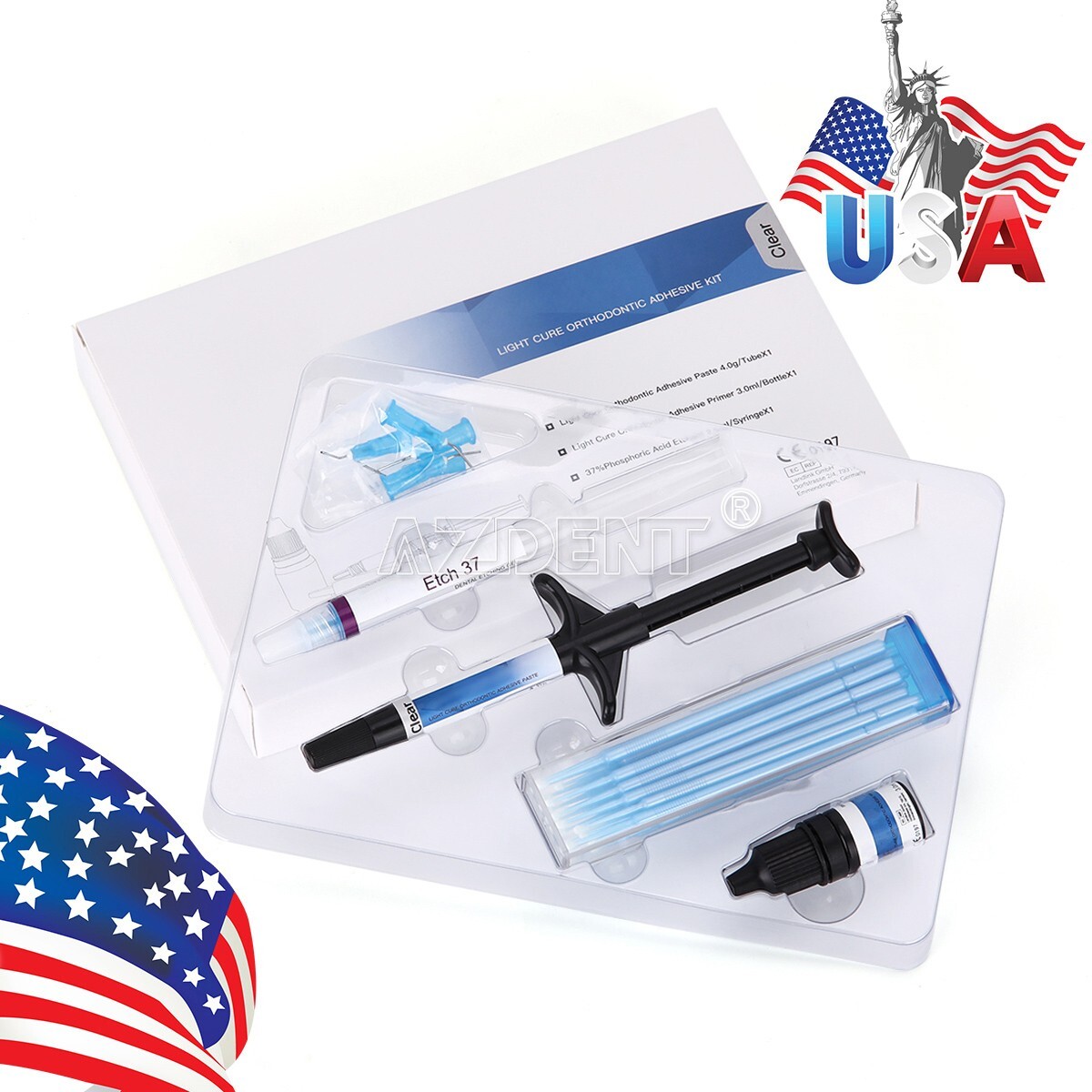 Dental Light Cure Orthodontic Bond Adhesive Kit Blue For metal & ceramic bracket