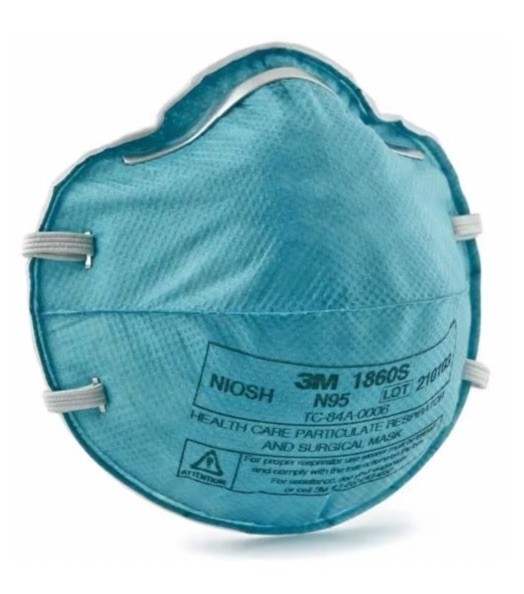 3M 1860S Small Health Care Particulate Respirator and Surgical Mask, N95, 20 Per