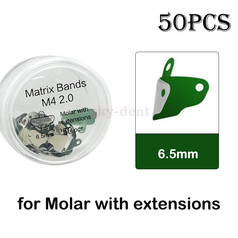 50Pc/Box Non-Stick Dental Matrix Bands With PTFE Coating Elastic Matrices M4 2.0
