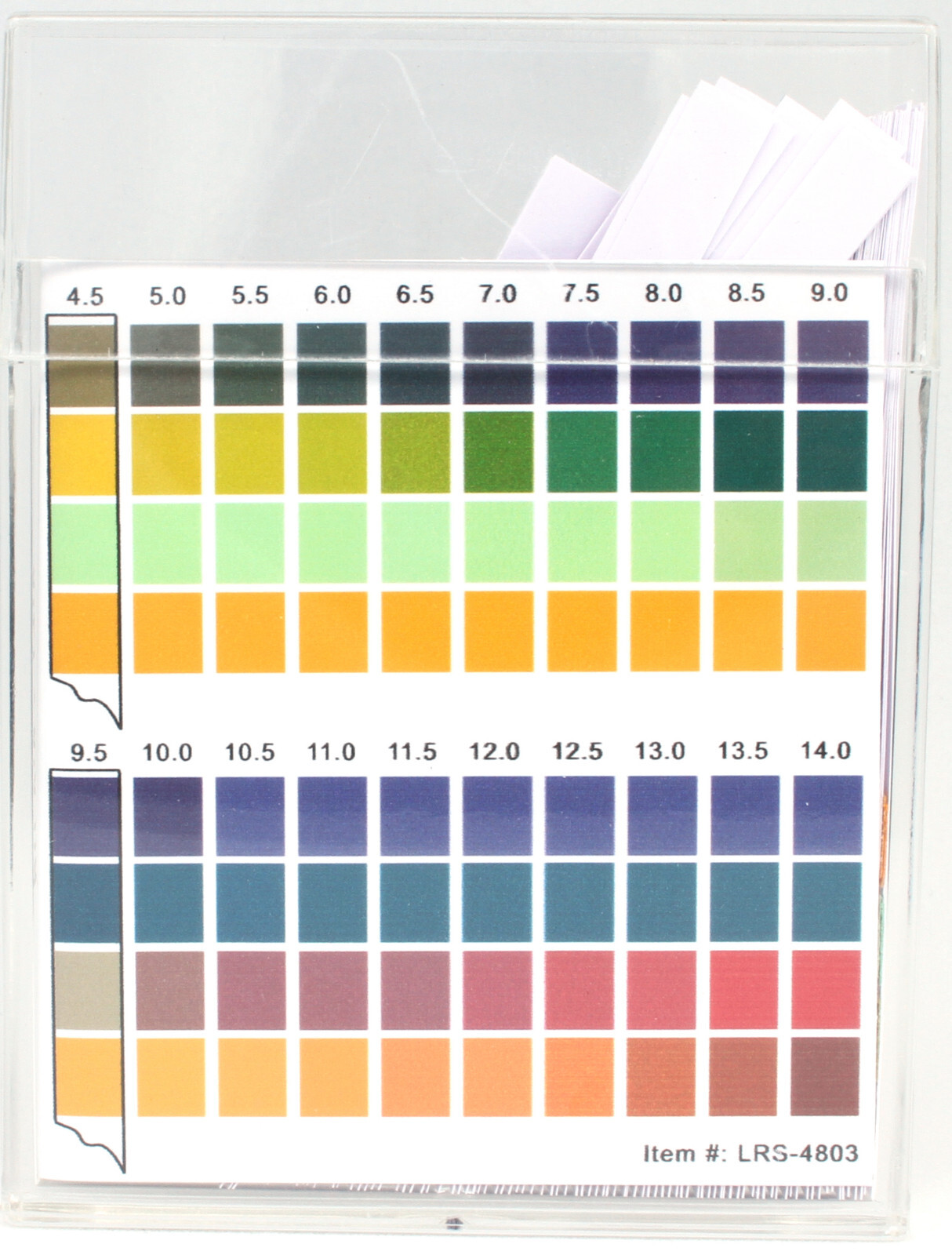 pH Test Strips, Universal Application, pH 0.0-14.0, 0.5 pH Intervals, 100 Strips