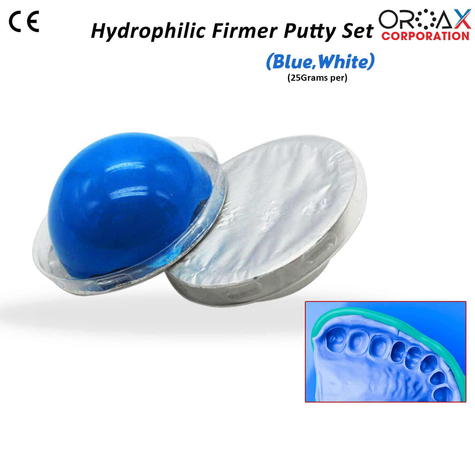 Dental Mould Impression Putty with Tray – Hydrophilic Silicon Retainer OROAX