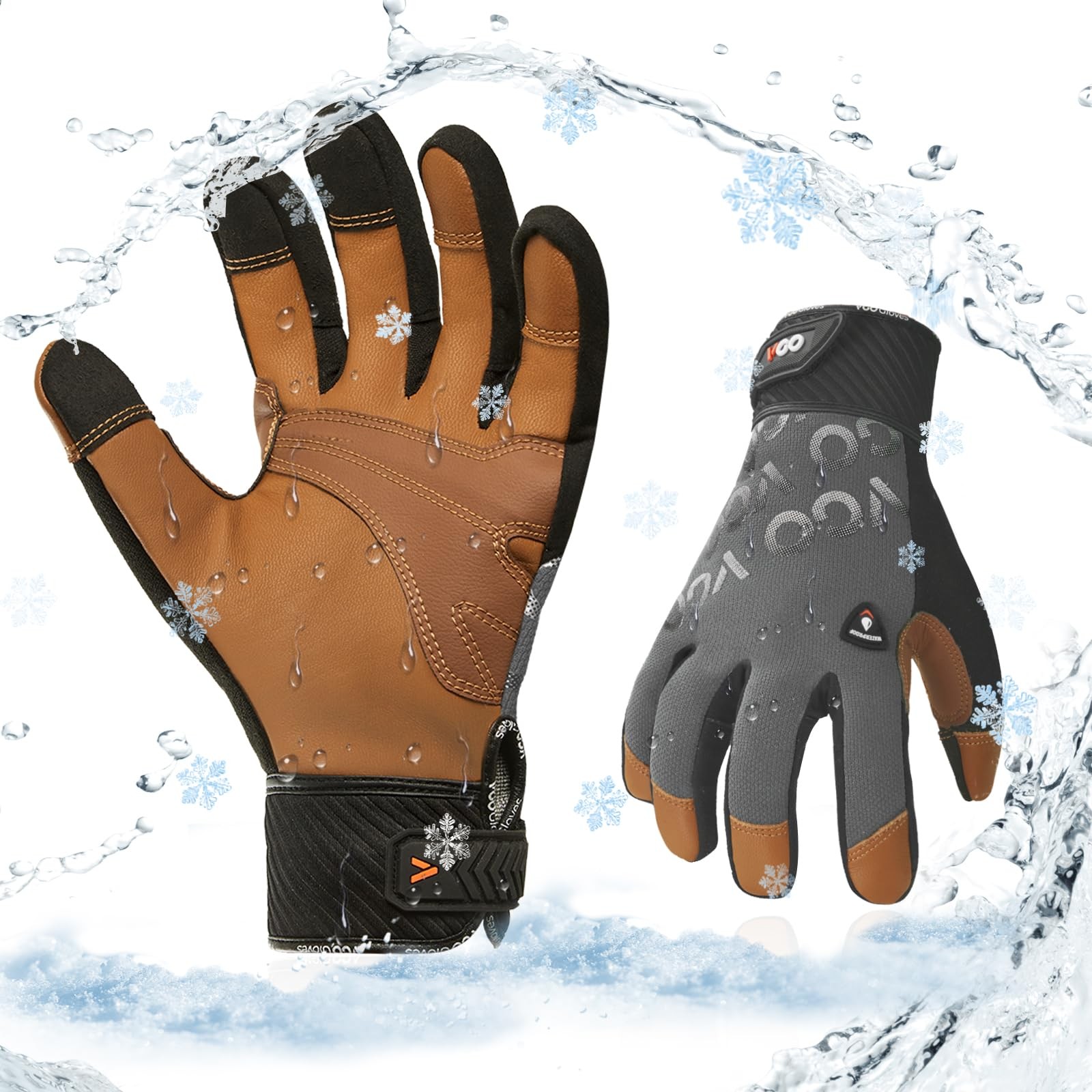 Vgo… 1 Pair Cold Weather Work Gloves Men Goat Leather Gardening Gloveslight