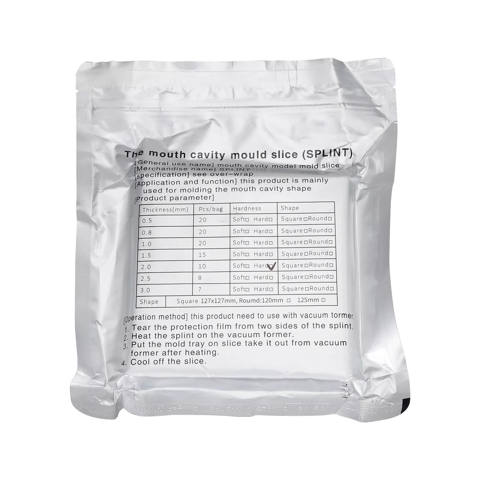 Dental Lab Vacuum Forming Sheets Splint Thermoforming Material Hard 1.0 1.5 2.0
