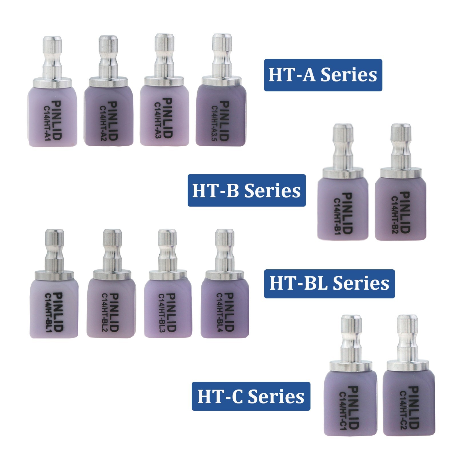 US C14 Dental Emax Lithium Disilicate (LS2) Blocks CAD/CAM CEREC Blocks HT 5Pcs