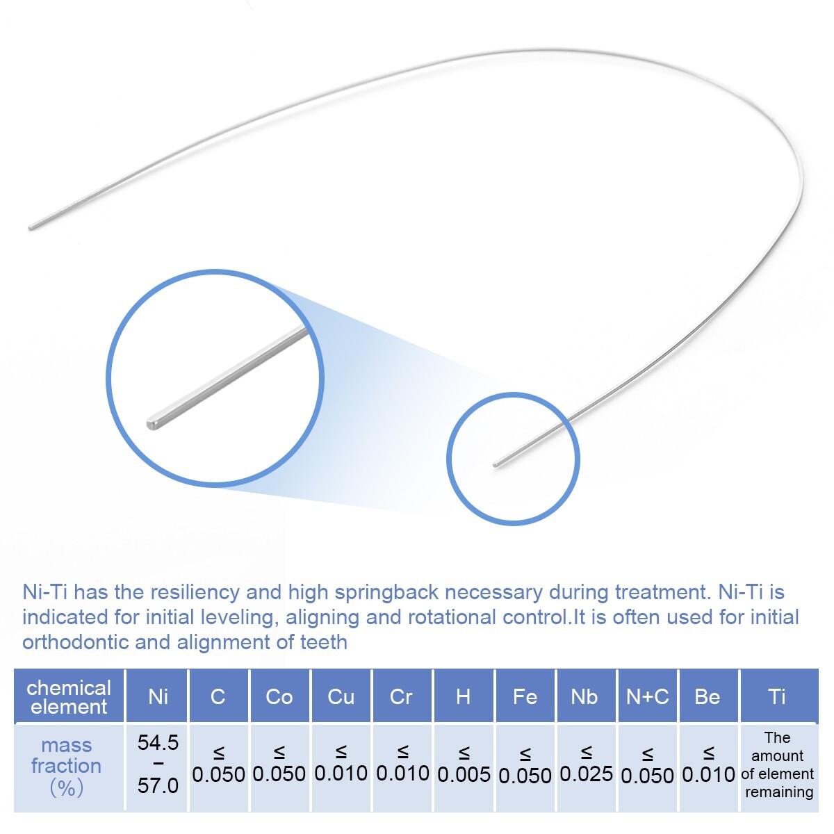 AZDENT Dental Ortho Super Elastic Niti Arch Wires Rectangular Upper/Lower Ovoid