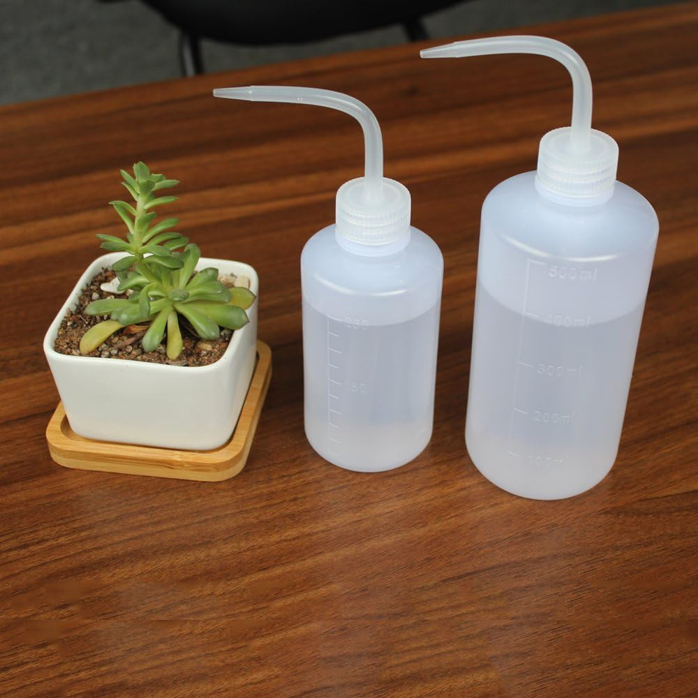 250Ml+500Ml Plastic Safety Wash Bottle, Plastic Squeeze Bottle Narrow Mouth, 8 P