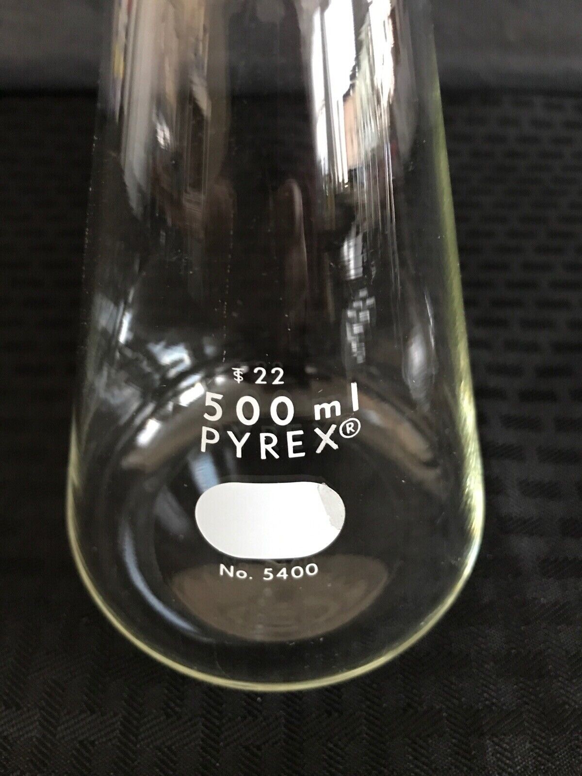 (4) CORNING PYREX 500mL Glass Determination Erlenmeyer Flask w/ #22I Std Stopper