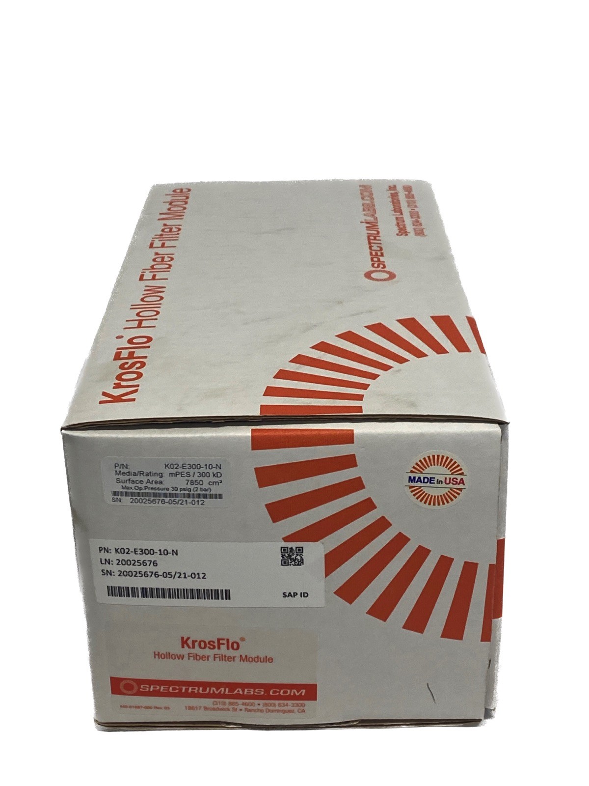 REPLIGEN KrosFlo Hollow Fiber Filter Module 20cm 300kD 1mmID mPES K02-E300-10N